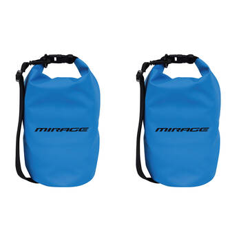 2PK Mirage Roll-Top Buckle Barrel Outdoor Dry Bag w/ Shoulder Strap 5L Blue