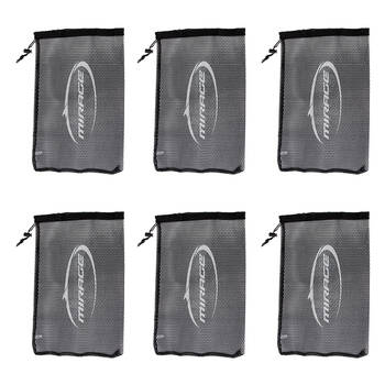 6PK Mirage Outdoor Fishing Mesh Drawstring Catch Bag 70 x 30cm Black