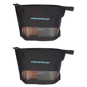 2PK Mirage Water-Resistant Zippered Clear-View Gear Pouch 1L 22.5x15cm Black