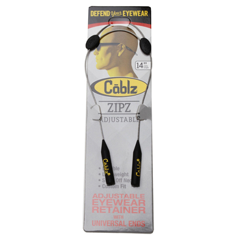 Cablz Zipz Adjustable Eyewear Lanyard Retainers - Black/Silver