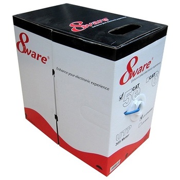 8Ware Cat5E 100m Solid Ethernet Cable/Connector w/ Dispenser Blue