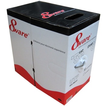 8ware CAT6 305m UTP Ethernet LAN Network Cable Roll w/ Dispenser Grey White