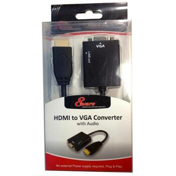 8Ware Male 19-Pin HDMI to 15-Pin VGA Converter/Adapter w/ Audio - Black