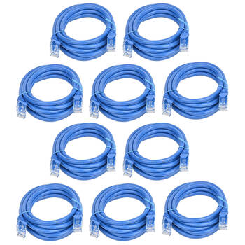 10PK 8Ware 2m Cat6a UTP Snagless Ethernet Cable LAN Connector - Blue