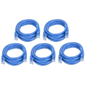 5PK 8Ware 2m Cat6a UTP Snagless Ethernet Cable LAN Connector - Blue