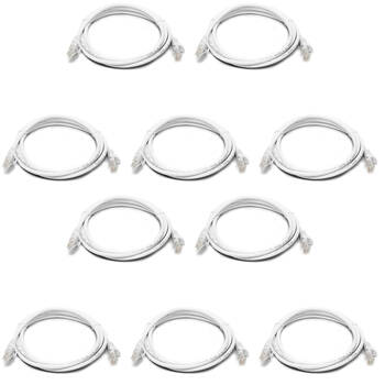 10PK 8Ware 2m Cat6a UTP Snagless Ethernet Cable LAN Connector - White
