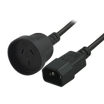 8Ware 15cm Extension Cable 3-Pin AU Plug to IEC C14 Female to Male Black