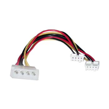8Ware Molex Power Splitter Cable 30cm 2x3.5' to 1x5.25' Female to Male