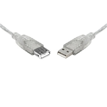 8Ware 0.25m USB 2.0 Extension Cable A to A Male to Female Transparent