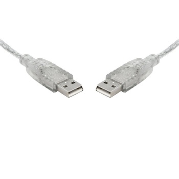 8Ware USB 2.0 Cable 2m A to A Male to Male Transparent Cord