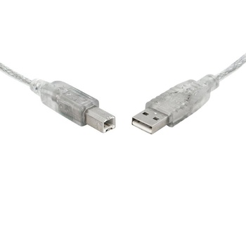 8Ware 2m Printer Cable USB 2.0 Cable A to B Transparent Metal Extension Cord