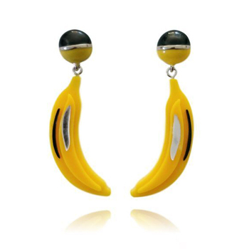 Culturesse Jacqui 6.8cm Banana Earrings For Pierced Ears - Yellow