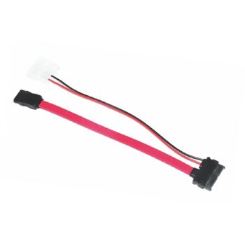Astrotek Slim SATA Cable 50cm + 10cm 6 pins + 7 pins to 4 pins + 7 pins Red