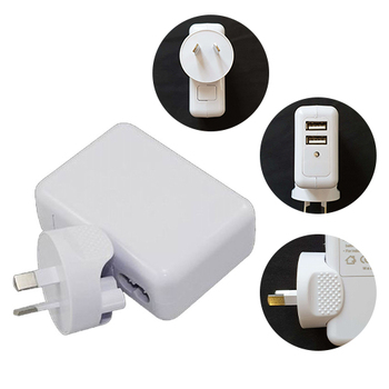 Astrotek USB-A Travel Wall Charger Adapter Plug 240V 2xUSB-A Ports White AU