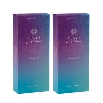 2PK Bramble Bay Diffuser Crystal Focus Rainbow Fluorite Peppermint Lime 150ml