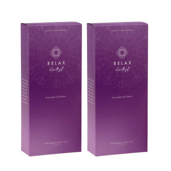 2PK Bramble Bay Diffuser Crystal Boho Relax Amethyst Lavender & Vetiver 150ml