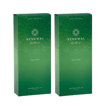 2PK Bramble Bay Diffuser Crystal Boho Renewal Lime and Basil Scented 150ml