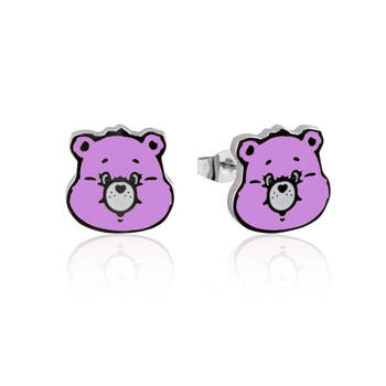 ECC Care Bears Cheer Bear Enamel Stud Earrings - Stainless Steel - Purple