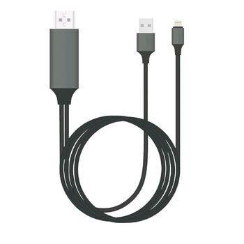 8Ware 2m Plug & Play Lightning to HDMI Cable Male For iPhone/iPad - Black