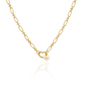 Care Bears Heart Logo Necklace - Gold Plated Brass - Gold