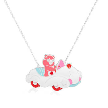 Care Bears Statement Cloud Car Necklace - Gold Plated Brass - Silver