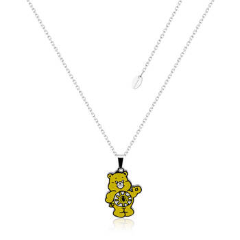ECC Care Bears Funshine Bear Belly Badge Enamel Necklace - Stainless Steel 