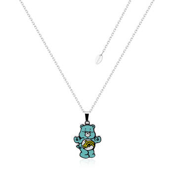 ECC Care Bears Wish Bear Belly Badge Enamel Necklace - Stainless Steel - Blue