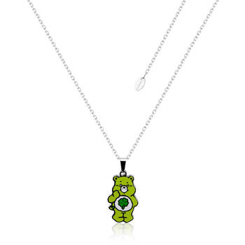 ECC Care Bears Good Luck Bear Belly Badge Enamel Necklace - Stainless Steel 