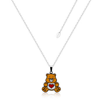 ECC Care Bears Tenderheart Bear Belly Badge Enamel Necklace - Stainless Steel 