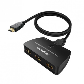 Simplecom CM323 3-Way HDMI 2.0 Switch to Ultra HD 4K HDR Splitter