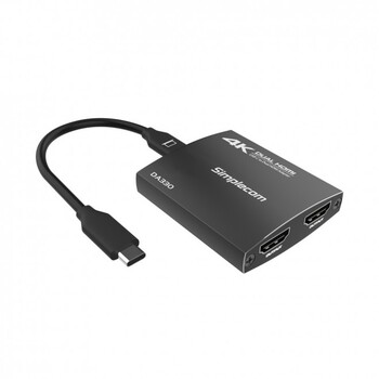 Simplecom DA330 Male USB-C to Dual 4K HDMI MST Female Adapter w/ PD