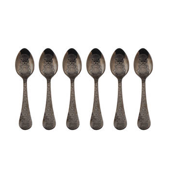 6pc Coffee Culture Black Stainless Steel Coffee Spoon Set 11cm