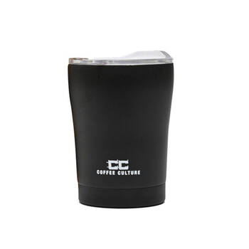 Coffee Culture Stainless Steel Double Wall 350ml Travel Cup - Black