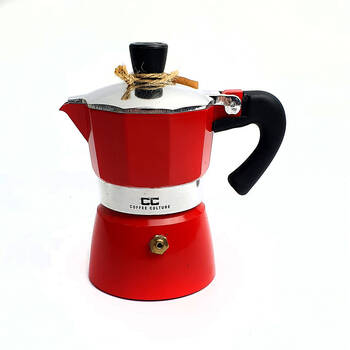 Coffee Culture Aluminium 1-Cup Espresso Stovetop Coffee Maker - Red