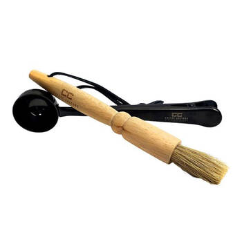 2pc Coffee Culture Wood Brush & Spoon Cleaning Set