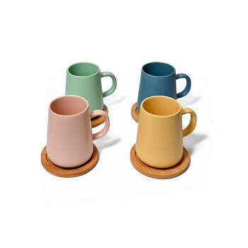 4pc Coffee Culture Ceramic 320ml Coffee & Tea Mug w/ Coasters