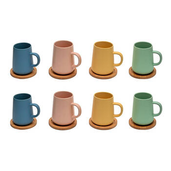 2x 4pc Coffee Culture Ceramic 320ml Coffee & Tea Mug w/ Coasters