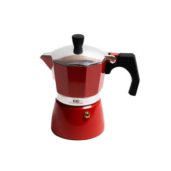 Coffee Culture Aluminium 3-Cup Espresso Stovetop Coffee Maker - Red