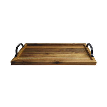 Coffee Culture Acacia Rectangle Beverage Serving Tray 44x24cm - Brown