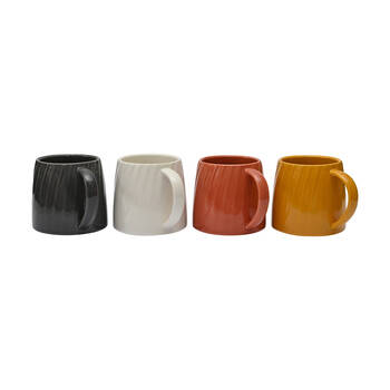 4pc Coffee Culture and Tea Drinking Mug Set 450mL Assorted