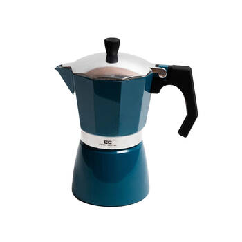 Coffee Culture Aluminium 9-Cup Espresso Stovetop Coffee Maker - Blue