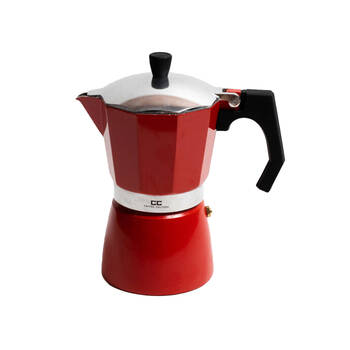 Coffee Culture Aluminium 9-Cup Espresso Stovetop Coffee Maker - Red