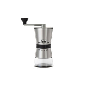 Coffee Culture Premium SS Hand Burr Manual Coffee Grinder - Silver