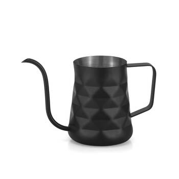 Coffee Culture Matte Black Diamond Embossed 600ml Goose Neck Jug