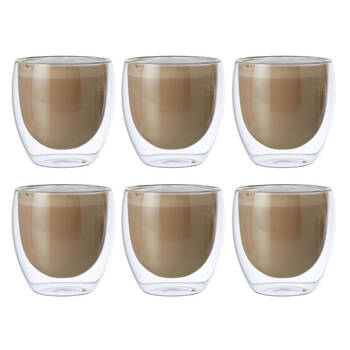 6pc Coffee Culture Java 250ml Double Wall Coffee/Tea Glass - Clear