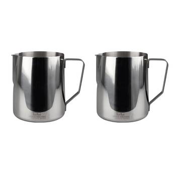 2PK Coffee Culture Stainless Steel 1L Milk Frothing Jug - Slvr