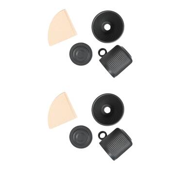 2PK Coffee Culture 320ml Ceramic Pour Over Coffee Dripper Set - Blk