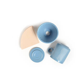 Coffee Culture 320ml Ceramic Pour Over Coffee Dripper Set - Blue