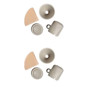 2PK Coffee Culture 320ml Ceramic Pour Over Coffee Dripper Set - Grey