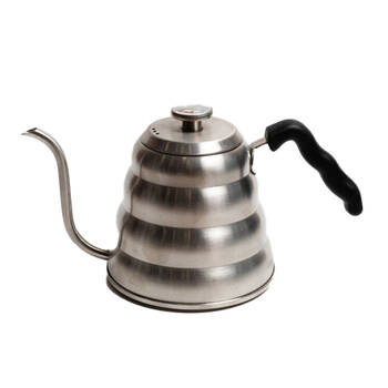 Coffee Culture Stainless Steel 1.2L Goose Neck Kettle w/ Thermometer Silver